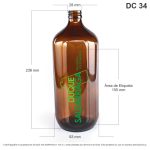 Envase X 1000 ML Redondo Vidrio Ámbar - Image 2