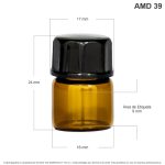 Envase X 1 ML Dosificador Ámbar Tapa Negra - Image 2