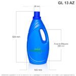 Envase X 2000 ML Azul Para Suavizante Con Tapa