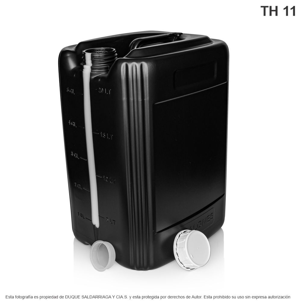 Garrafa X 20 Litros Negra Con Mirilla 1000 Gramos