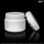 Pote X 80 C.C Recto Blanco Tapa Blanca Cenefa Plata