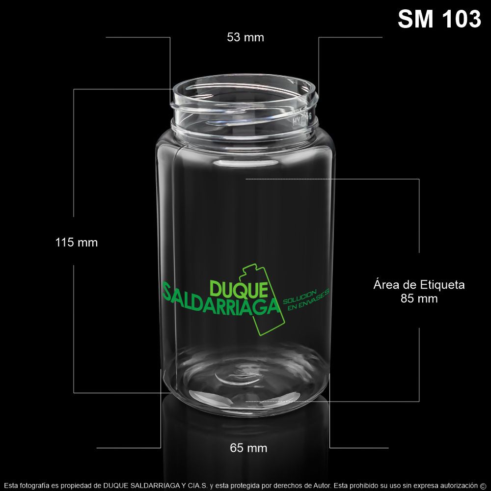 Envase X 300 ML Cilíndrico Pet 3 Entradas