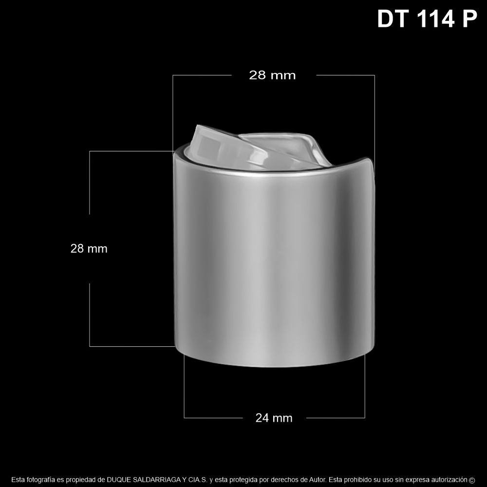 Tapa # 24 Disc Top Casquete Plateado Mate/ Natural