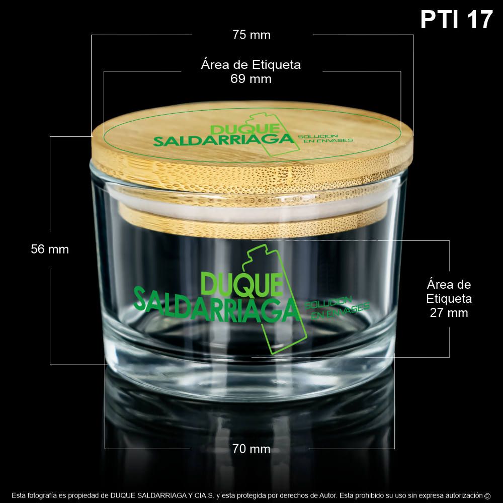 Envase X 140 ML Vidrio Tapa Bambú